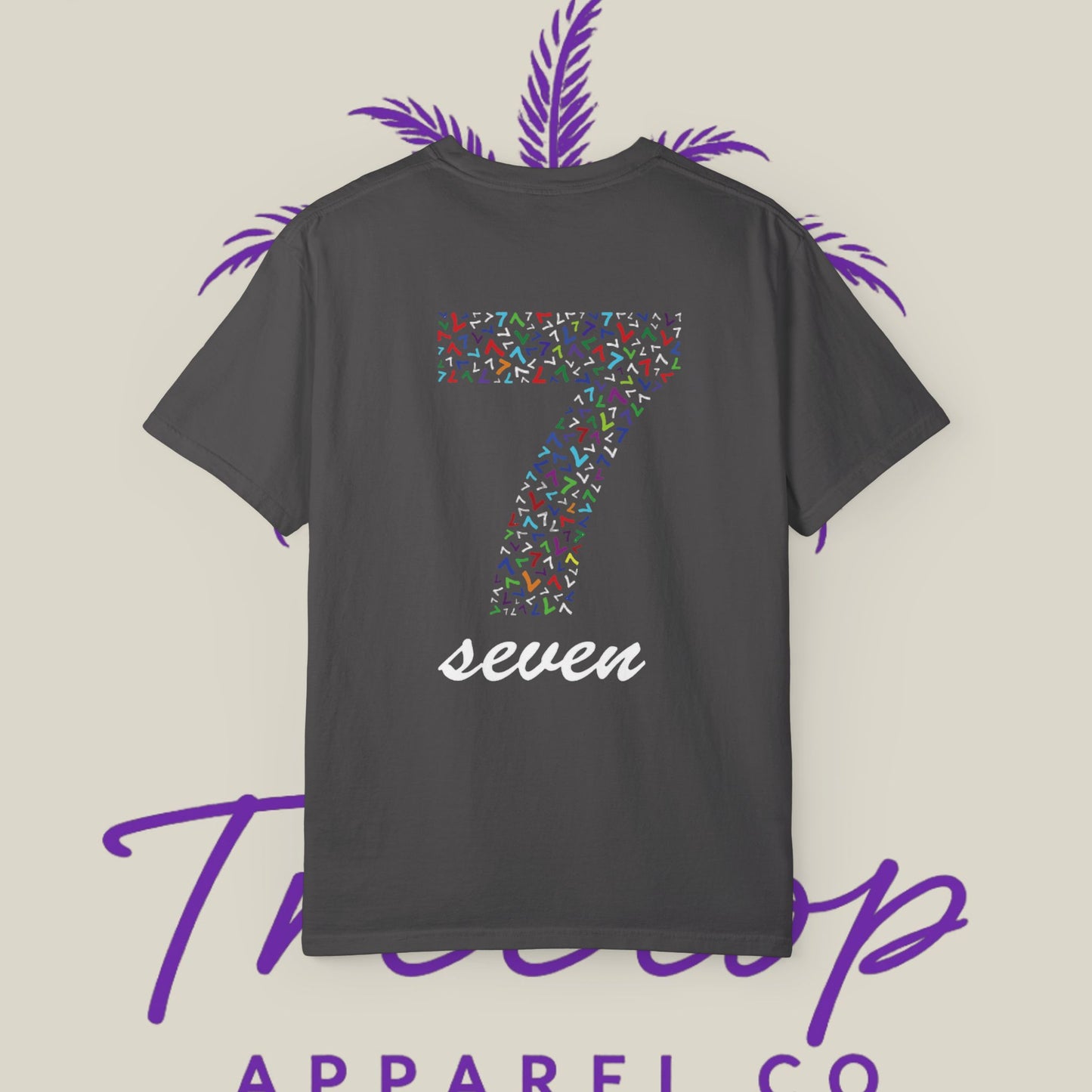 Vibrant Unisex Graphic T-Shirt - '7' Design with Two Dice