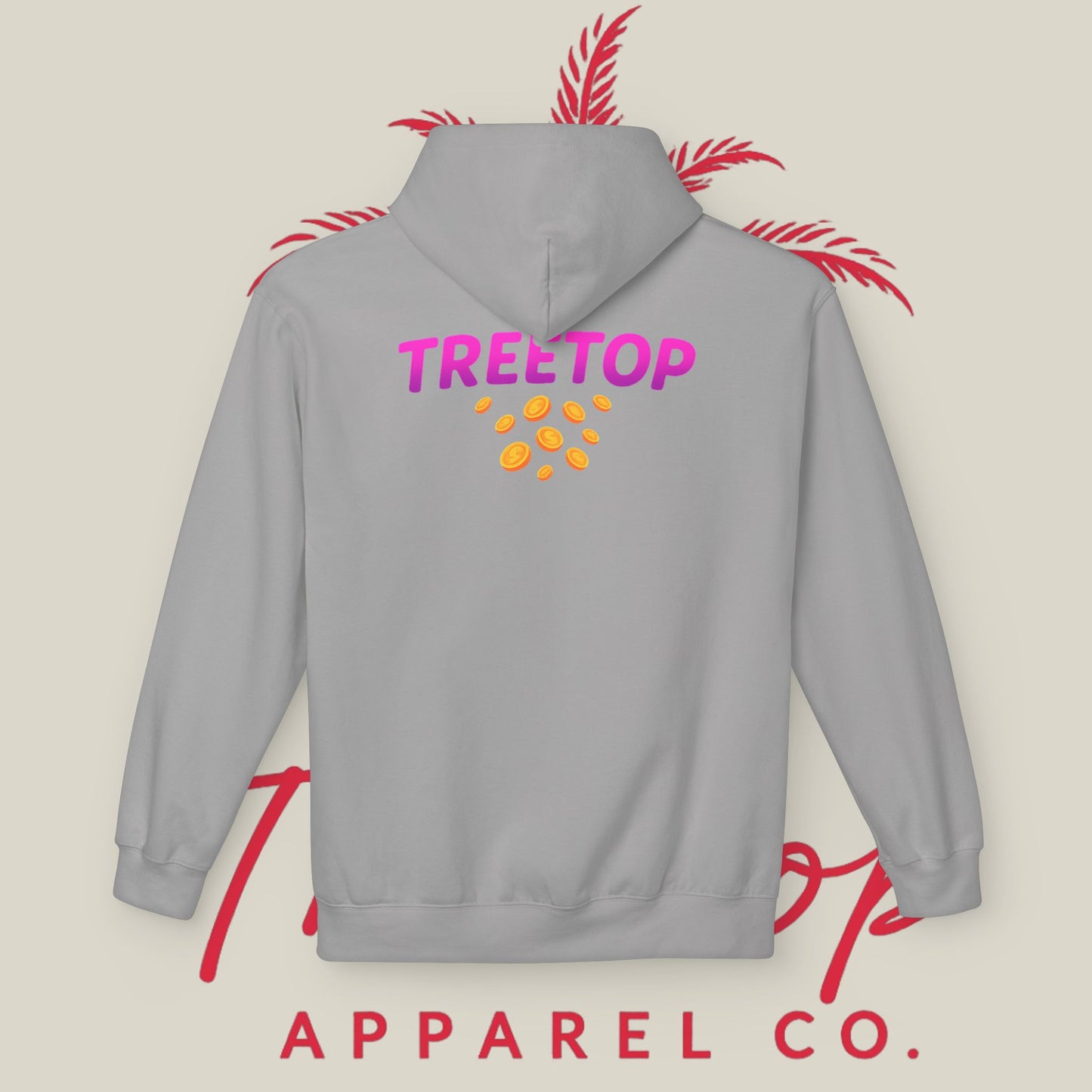 Fleece Hoodie TreeTop Fit Pink Logo Sweatshirt