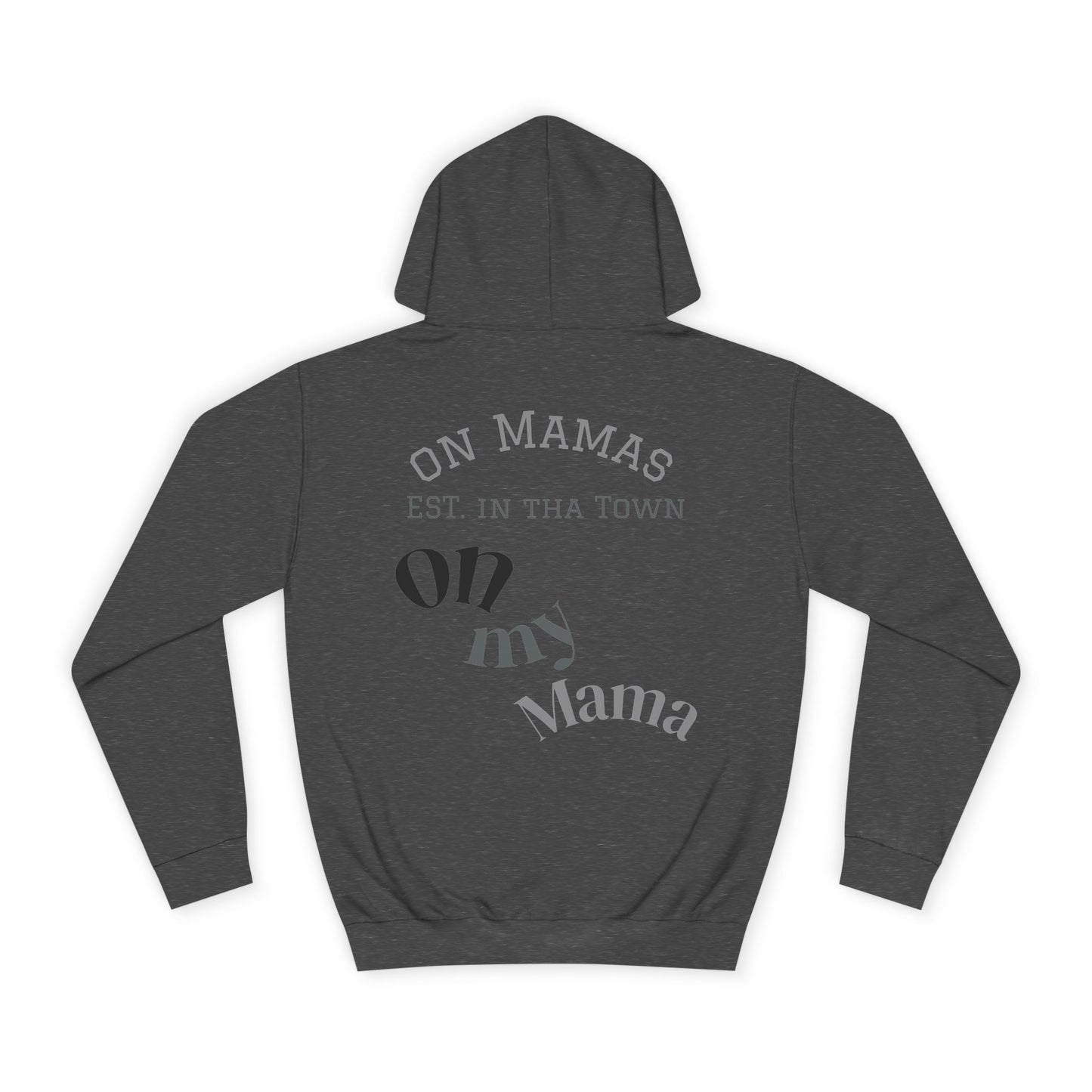 Chic Unisex College Hoodie with Palm Tree & "On Mamas" Design