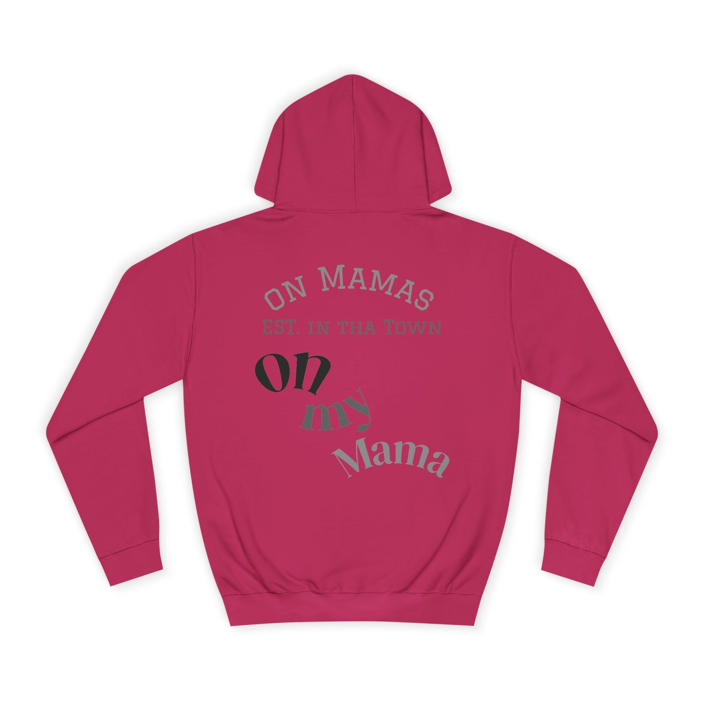 Chic Unisex College Hoodie with Palm Tree & "On Mamas" Design