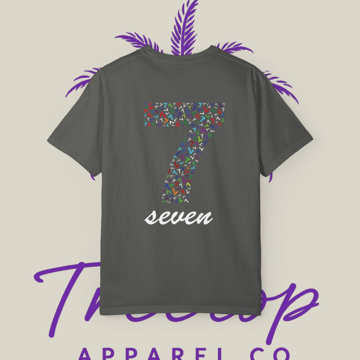 Vibrant Unisex Graphic T-Shirt - '7' Design with Two Dice