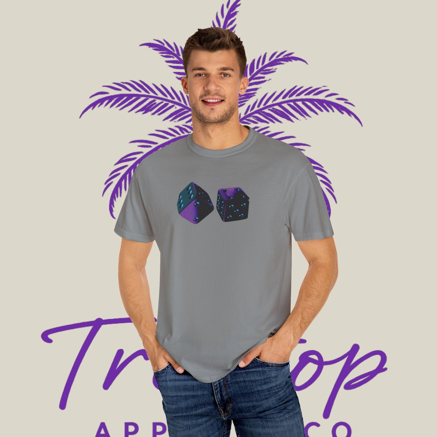 Vibrant Unisex Graphic T-Shirt - '7' Design with Two Dice