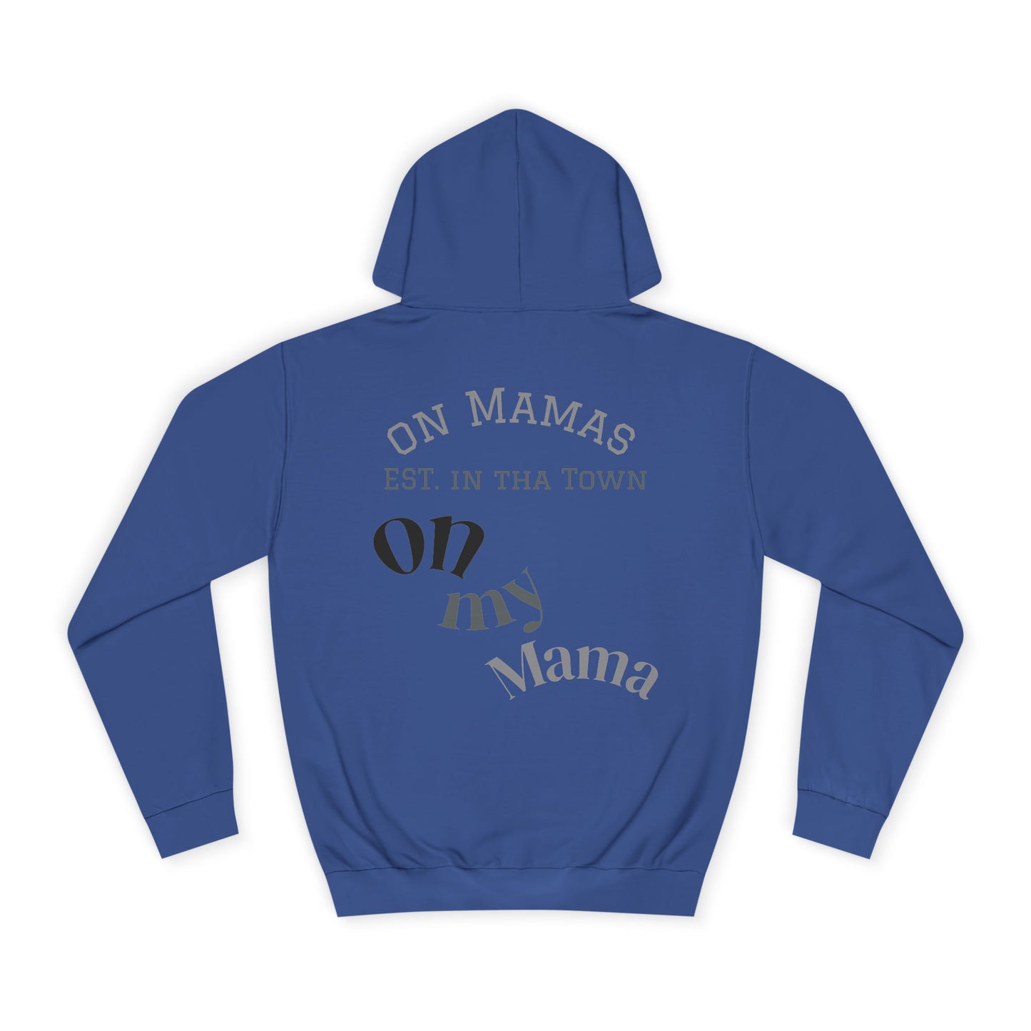 Chic Unisex College Hoodie with Palm Tree & "On Mamas" Design
