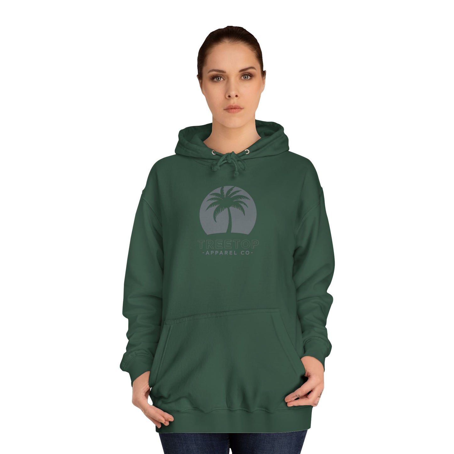 Chic Unisex College Hoodie with Palm Tree & "On Mamas" Design