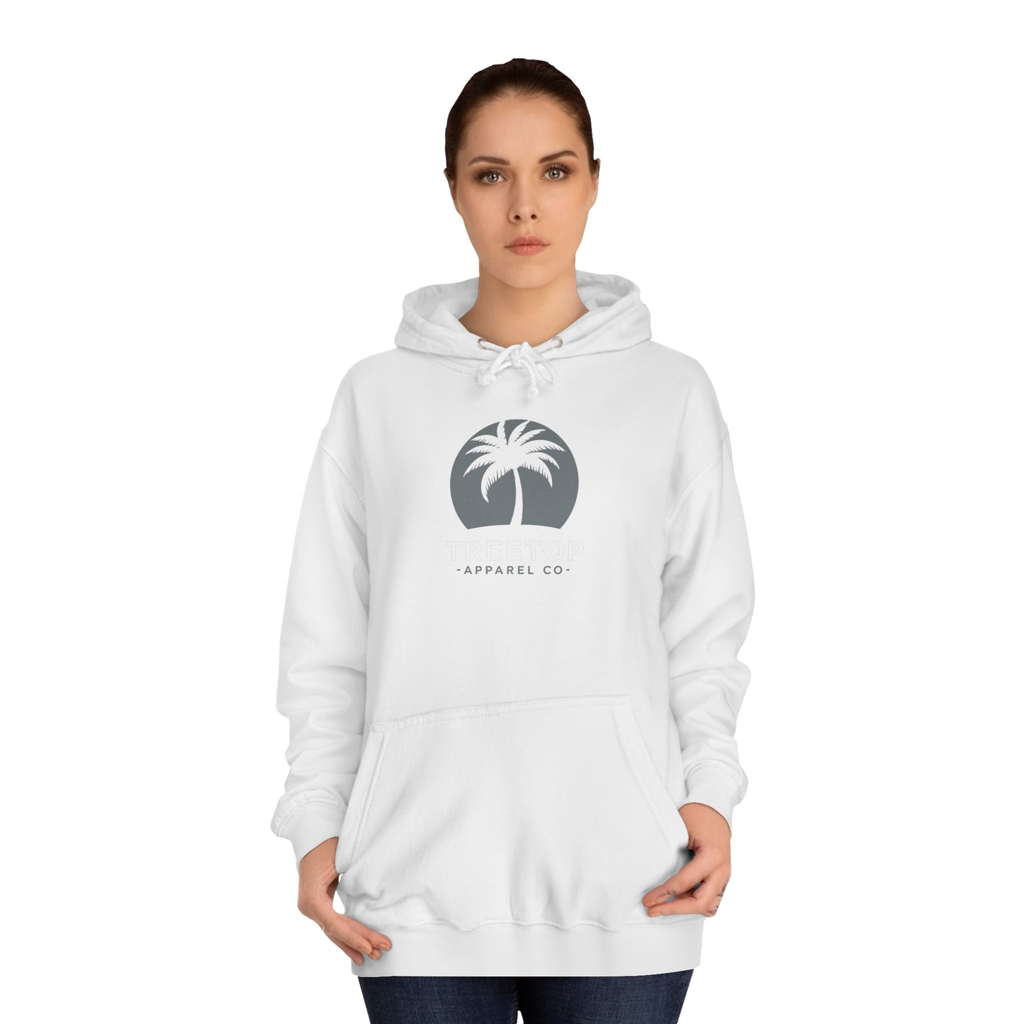 Chic Unisex College Hoodie with Palm Tree & "On Mamas" Design