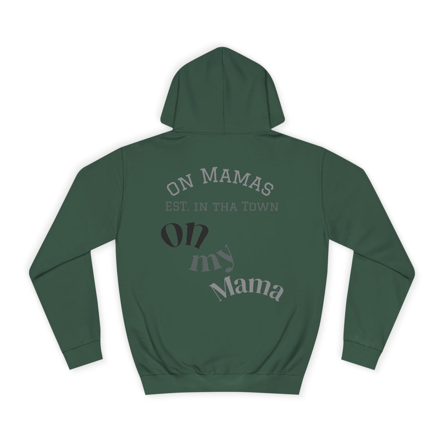 Chic Unisex College Hoodie with Palm Tree & "On Mamas" Design