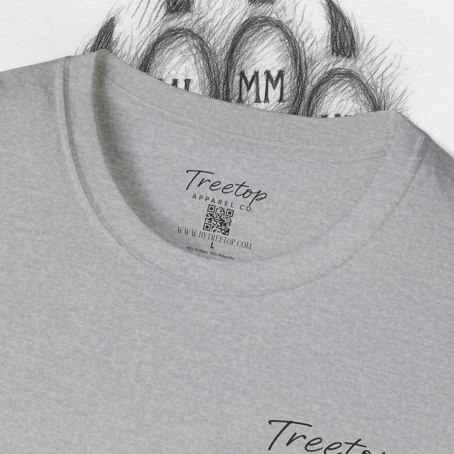 T-Shirt — Treetop Apparel Co. Logo Tee with QR Code (Front Chest & Back)