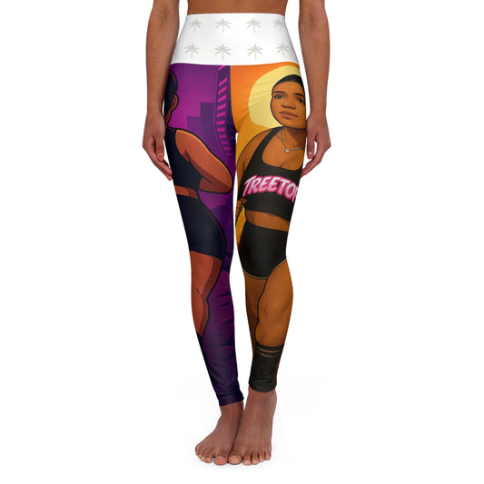 Vibrant High Waisted Yoga Leggings, Fitness Apparel, Gym Outfit, Workout Leggings, Stylish Activewear, Gift for Her