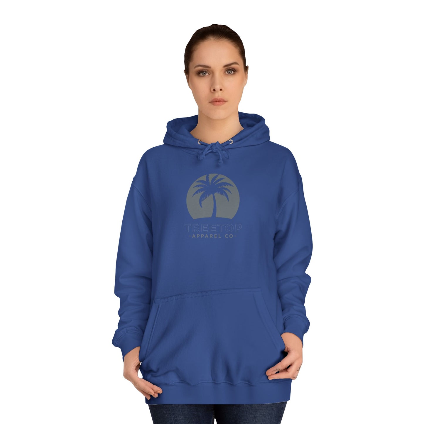 Chic Unisex College Hoodie with Palm Tree & "On Mamas" Design