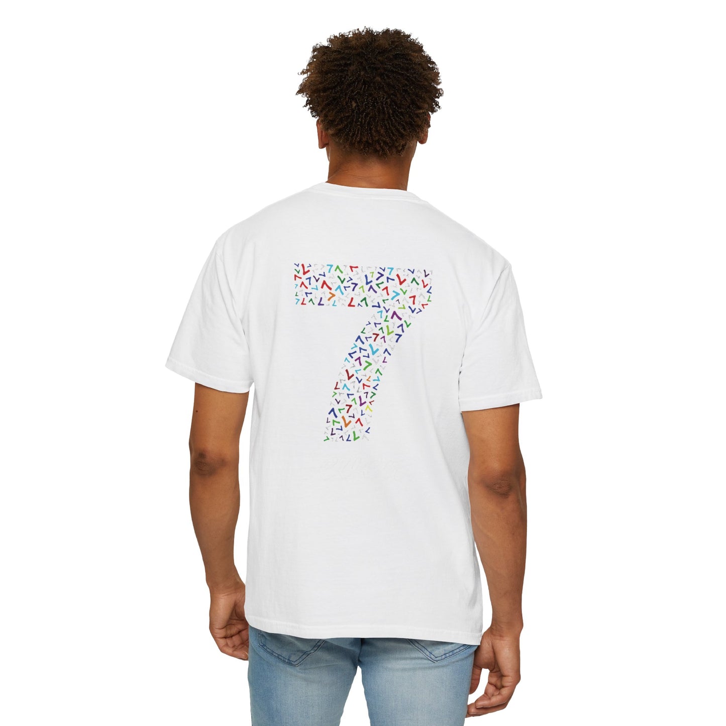 Vibrant Unisex Graphic T-Shirt - '7' Design with Two Dice