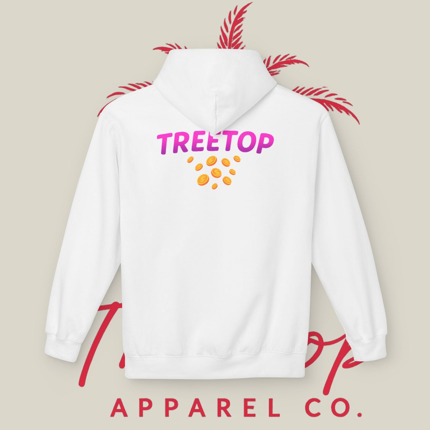 Fleece Hoodie TreeTop Fit Pink Logo Sweatshirt
