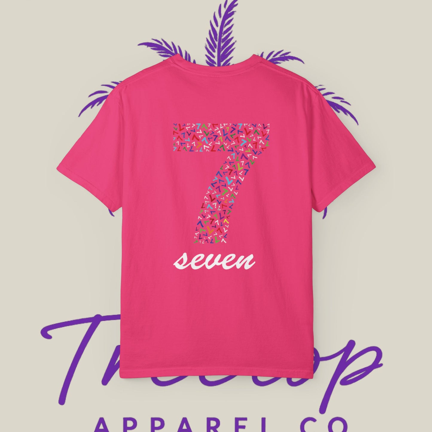 Vibrant Unisex Graphic T-Shirt - '7' Design with Two Dice