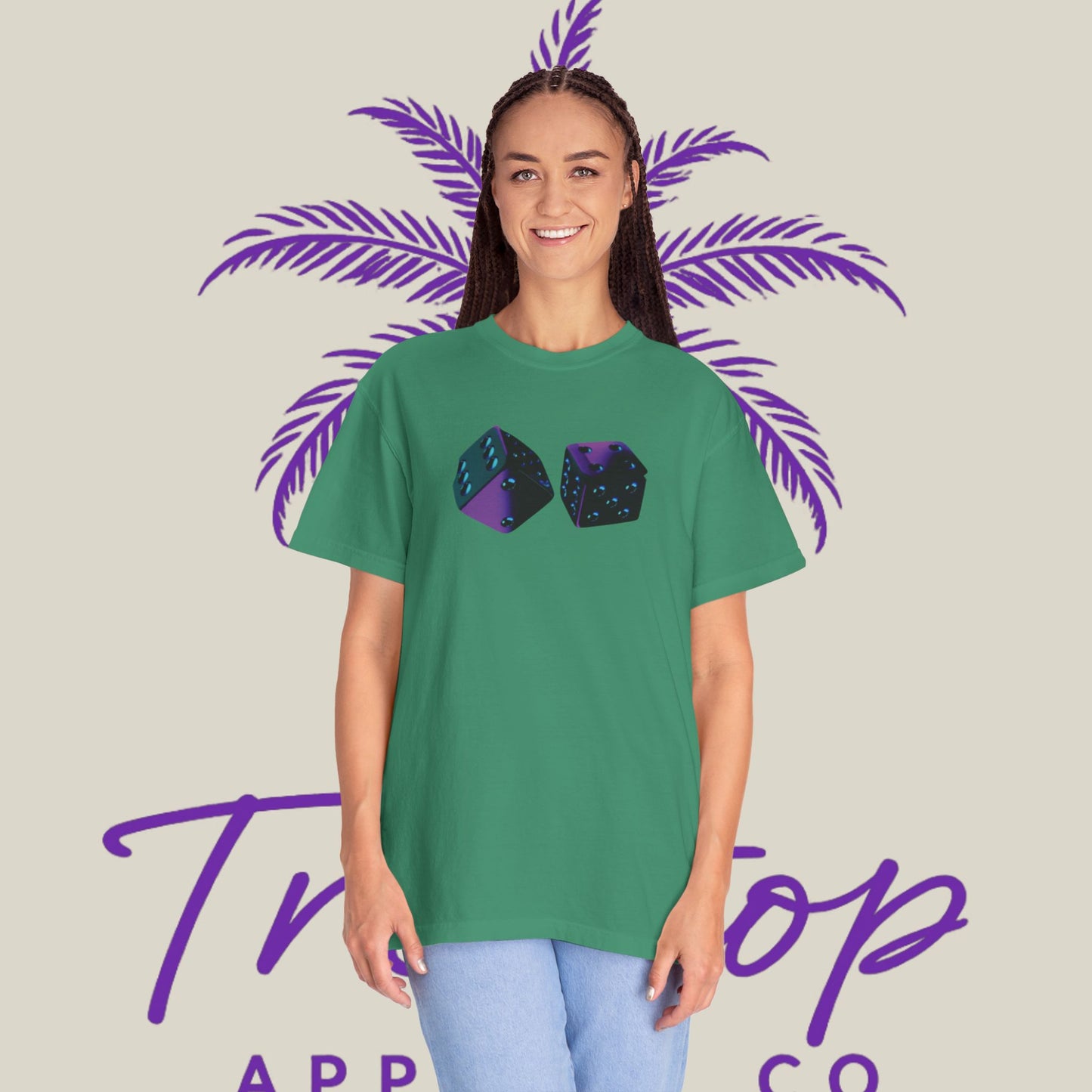 Vibrant Unisex Graphic T-Shirt - '7' Design with Two Dice