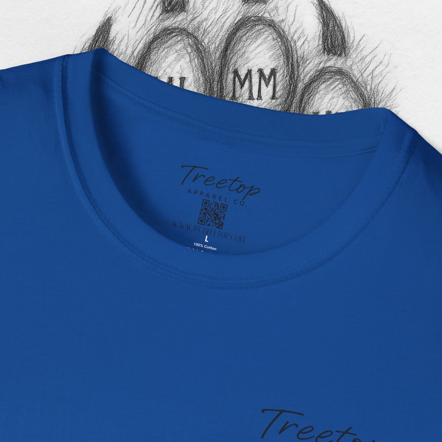 T-Shirt — Treetop Apparel Co. Logo Tee with QR Code (Front Chest & Back)