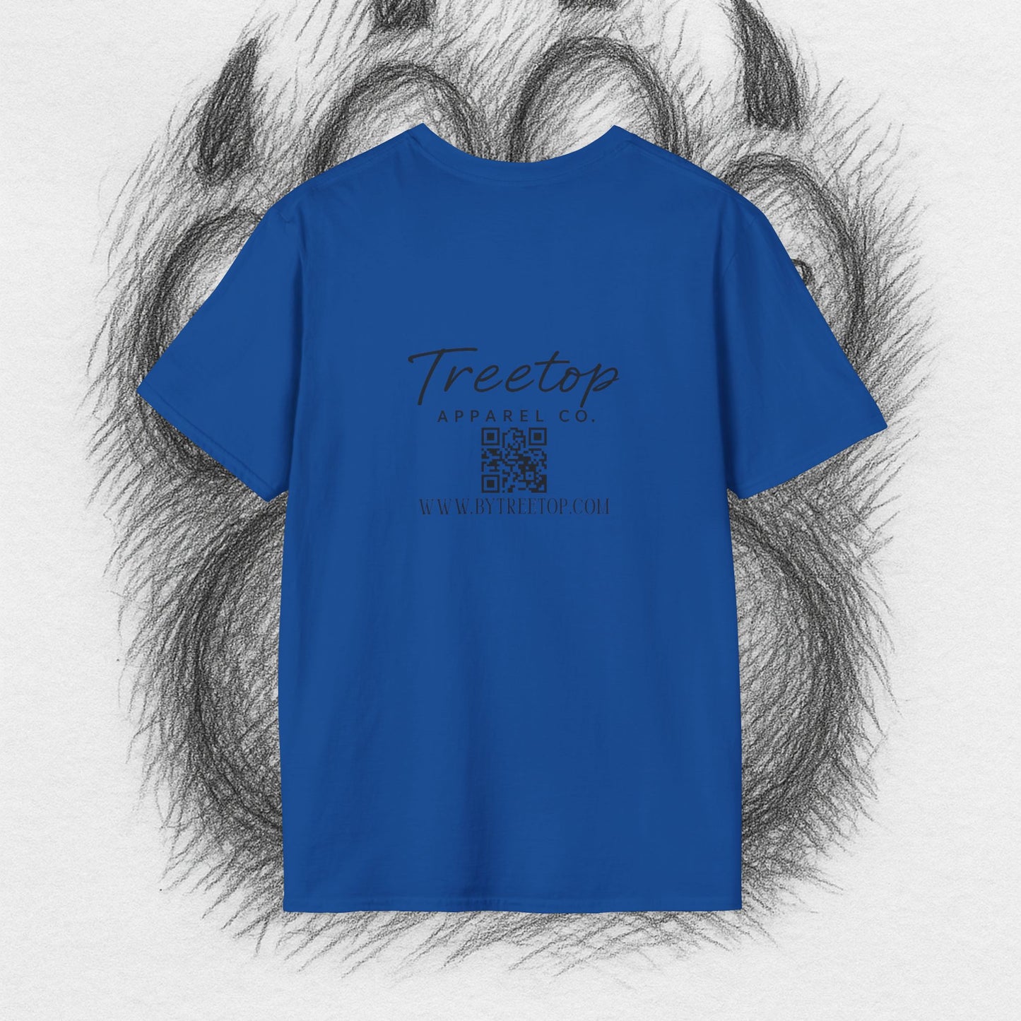 T-Shirt — Treetop Apparel Co. Logo Tee with QR Code (Front Chest & Back)