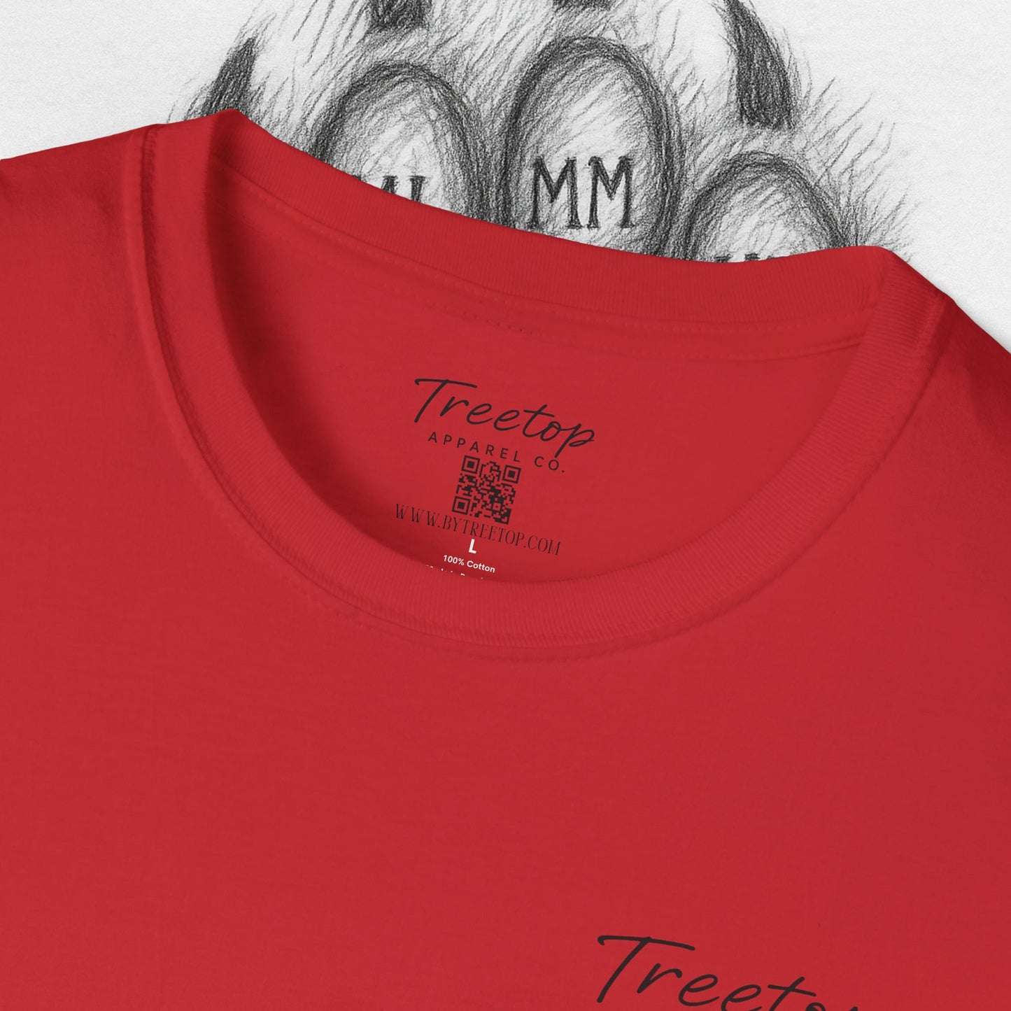 T-Shirt — Treetop Apparel Co. Logo Tee with QR Code (Front Chest & Back)