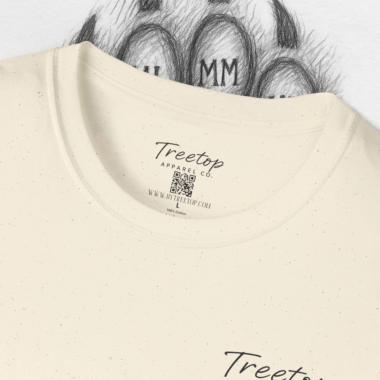 T-Shirt — Treetop Apparel Co. Logo Tee with QR Code (Front Chest & Back)